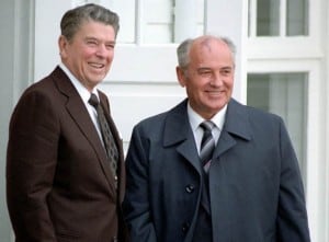 Image: TRV | President Reagan and Secretary General Mikhail Gorbachev in Reykjavik, Iceland at the Hofdi House