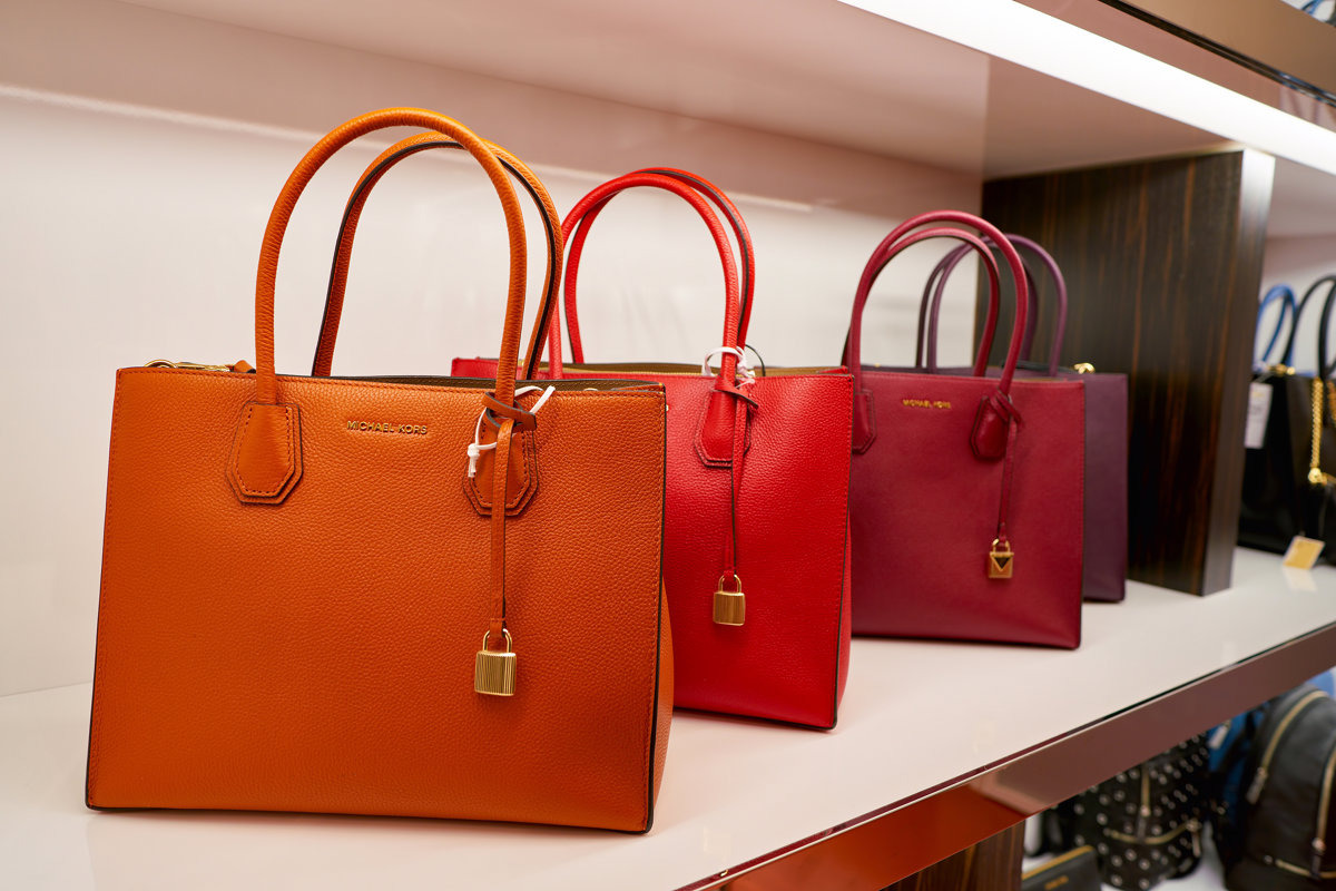 Michael Kors Luxury Handbags on Display in Retail Store