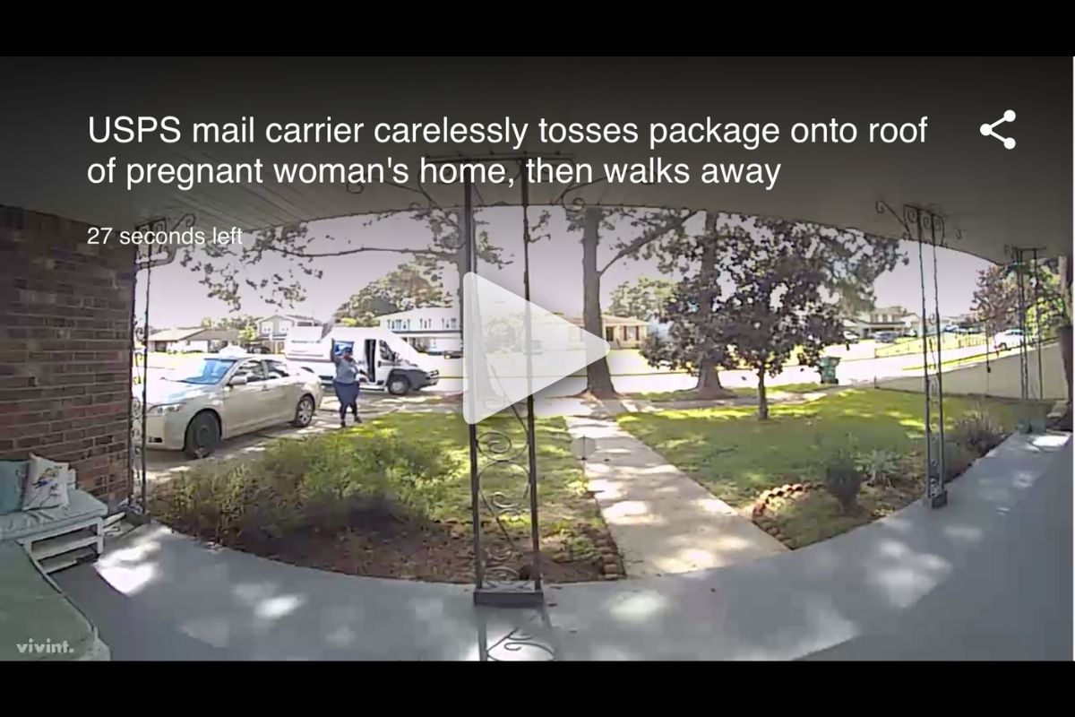 USPS delivers on roof