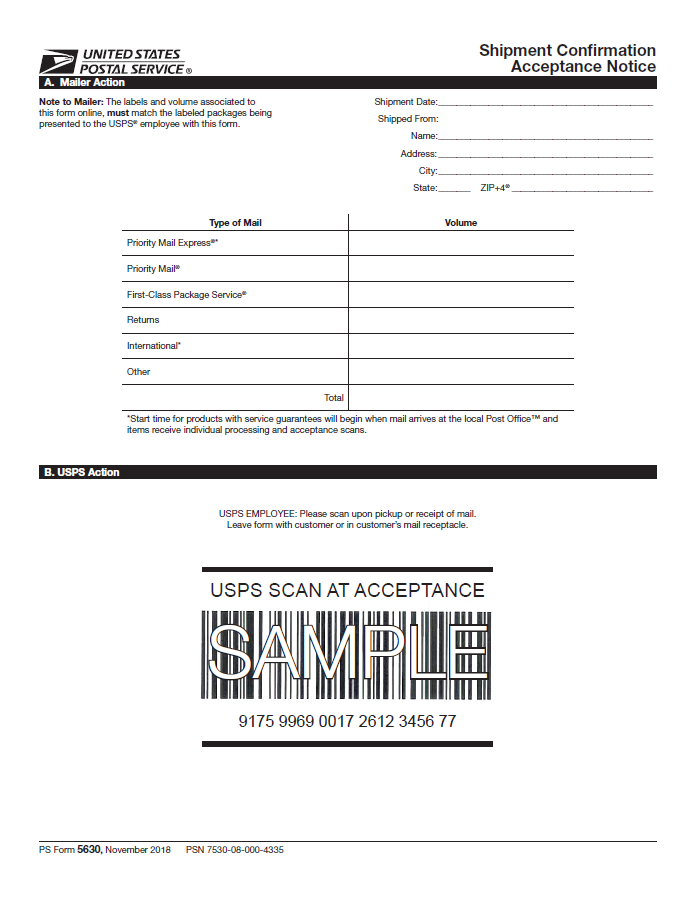 USPS Scan Form