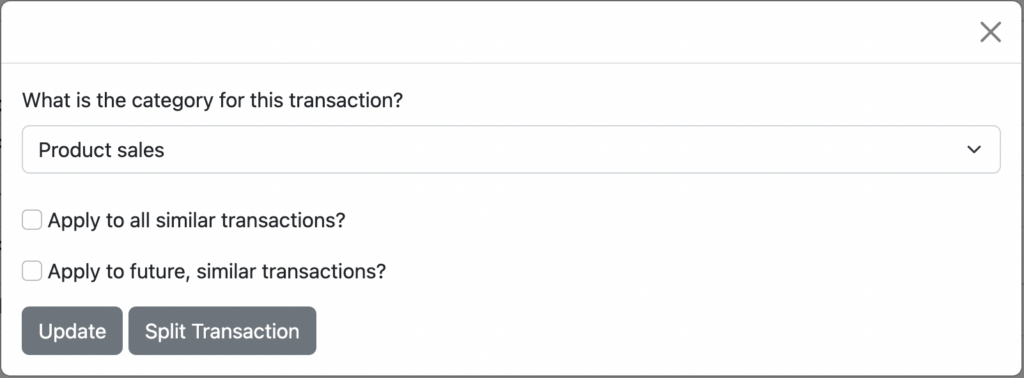 Seller Ledger - Split Transactions Screen